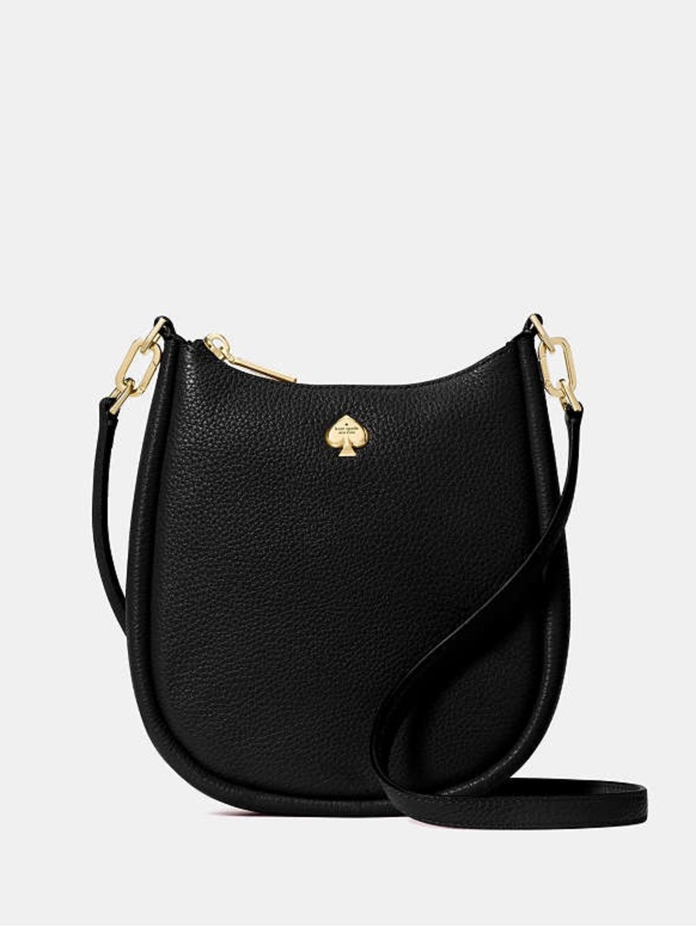 Kate Spade Black Pebbled Leather Hobo Crossbody Kayla Small Swingpack